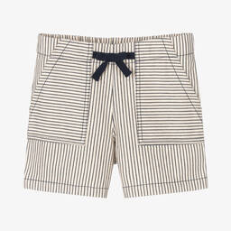 Laranjinha-Синий топ и кремовые шорты из хлопка в полоску | Childrensalon Outlet