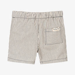 Laranjinha-Синий топ и кремовые шорты из хлопка в полоску | Childrensalon Outlet