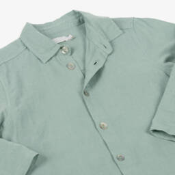 Laranjinha-Льняная блуза светло-зеленого цвета для мальчиков | Childrensalon Outlet