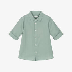 Laranjinha-Льняная блуза светло-зеленого цвета для мальчиков | Childrensalon Outlet