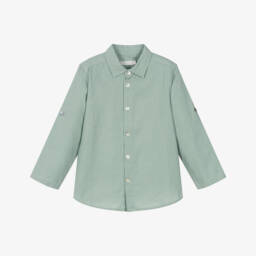 Laranjinha-Льняная блуза светло-зеленого цвета для мальчиков | Childrensalon Outlet
