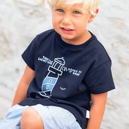 Laranjinha-Синяя хлопковая футболка | Childrensalon Outlet