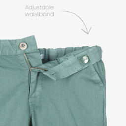Laranjinha-Boys Petrol Blue Cotton Shorts | Childrensalon Outlet