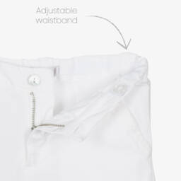 Laranjinha-Boys Soft White Linen Blend Shorts | Childrensalon Outlet