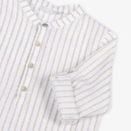 Laranjinha-Кремовый полосатый хлопковый пуловер для мальчиков | Childrensalon Outlet