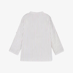 Laranjinha-Кремовый полосатый хлопковый пуловер для мальчиков | Childrensalon Outlet