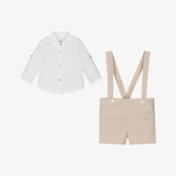 Laranjinha-Комплект из белого и бежевого льна для мальчиков | Childrensalon Outlet