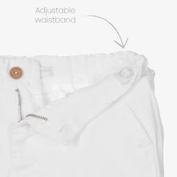 Laranjinha-Boys White Cotton Chino Shorts | Childrensalon Outlet