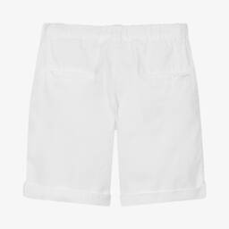 Laranjinha-Boys White Cotton Chino Shorts | Childrensalon Outlet