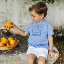 Laranjinha-Boys White Cotton Chino Shorts | Childrensalon Outlet