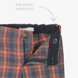 لارانجينا-طقم شورت قطن كاروهات لون أبيض وأحمر للأولاد | Childrensalon Outlet