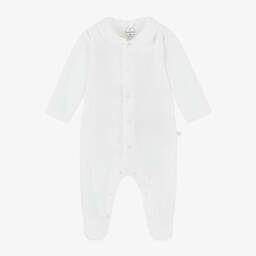 Laranjinha-Boys White Soft Plumetis Playsuit | Childrensalon Outlet
