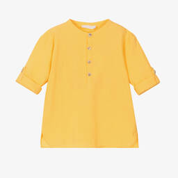 Laranjinha-Желтая полурубашка из хлопка и льна | Childrensalon Outlet