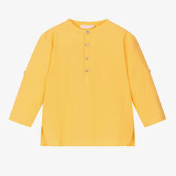 Laranjinha-Желтая полурубашка из хлопка и льна | Childrensalon Outlet