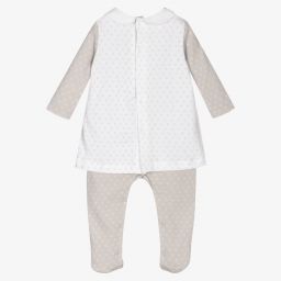 Laranjinha-Girls Beige Cotton Babygrow | Childrensalon Outlet
