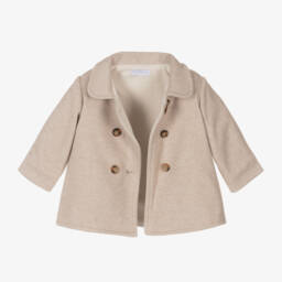 Laranjinha-Girls Beige Double-Button Coat | Childrensalon Outlet