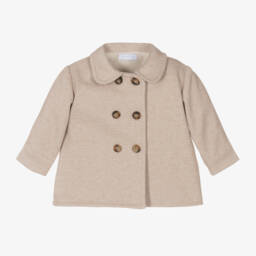 Laranjinha-Girls Beige Double-Button Coat | Childrensalon Outlet