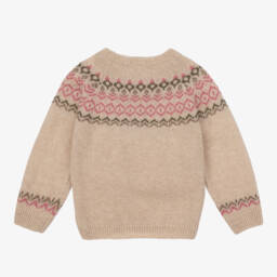 Laranjinha-بلوفر كشمير وصوف لون بيج للبنات | Childrensalon Outlet