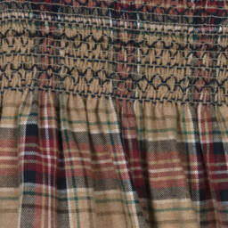 Laranjinha-Girls Beige Plaid Cotton Dress | Childrensalon Outlet