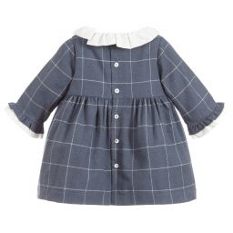 Шик от Laranjinha-Girls Blue Check Cotton Dress | Childrensalon Outlet