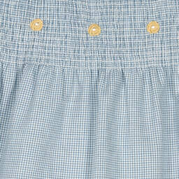 Chic by Laranjinha-Girls Blue Checked Cotton Dress | Childrensalon Outlet