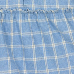 Laranjinha-Girls Blue Checked Cotton Dress | Childrensalon Outlet