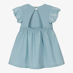 Laranjinha-Girls Blue Cotton Dress | Childrensalon Outlet