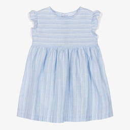 Laranjinha-Girls Blue & White Striped Dress | Childrensalon Outlet