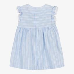 Laranjinha-Girls Blue & White Striped Dress | Childrensalon Outlet