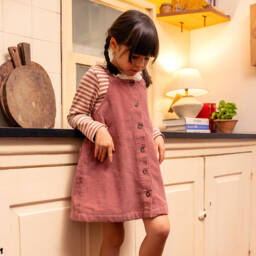 Laranjinha-Girls Blush Corduroy Dress Ensemble | Childrensalon Outlet