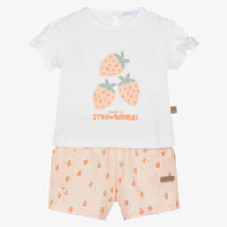 Laranjinha-Girls Citrus Berry Gingham Shorts Ensemble | Childrensalon Outlet