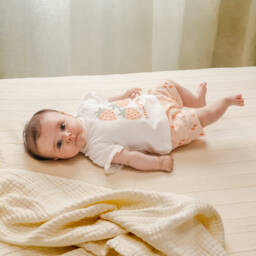 Laranjinha-Girls Citrus Berry Gingham Shorts Ensemble | Childrensalon Outlet