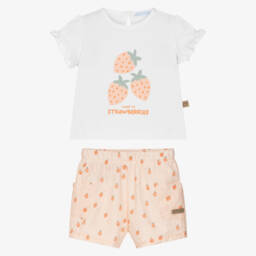 Laranjinha-Girls Citrus Berry Gingham Shorts Ensemble | Childrensalon Outlet