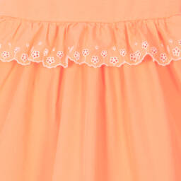 Laranjinha-Girls Coral Cotton Day Dress | Childrensalon Outlet