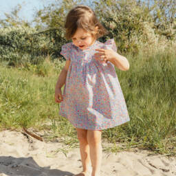 Laranjinha-Girls Floral Liberty Poplin Dress | Childrensalon Outlet