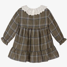 Laranjinha-Зеленое хлопковое платье в клетку для девочек | Childrensalon Outlet