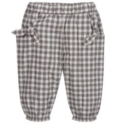 Laranjinha-Girls Grey Check Trousers | Childrensalon Outlet