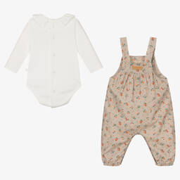 Laranjinha-Кремово-бежевый комплект с полукомбинезоном | Childrensalon Outlet