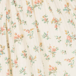 لارانجينا-فستان بطبعة ورود قطن لون عاجي | Childrensalon Outlet