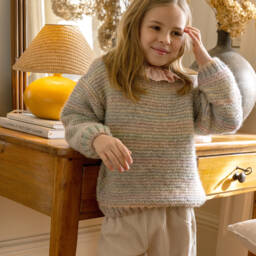 Laranjinha-Girls Light Green Knit Jumper | Childrensalon Outlet