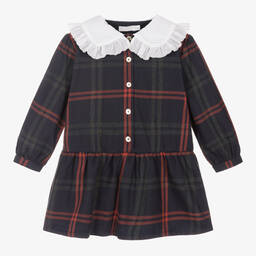Шик от Laranjinha-Синее хлопковое платье для девочек | Childrensalon Outlet