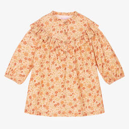 Laranjinha-فستان قطن عضوي لون برتقالي مرجاني | Childrensalon Outlet