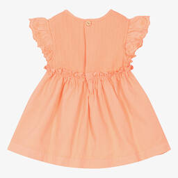 Laranjinha-Girls Orange Cotton Dress | Childrensalon Outlet