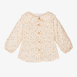 Laranjinha-Girls Pink Floral Blouse | Childrensalon Outlet