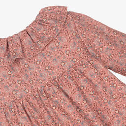 Laranjinha-Girls Pink Floral Cotton Dress | Childrensalon Outlet