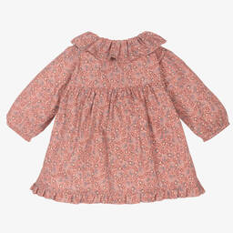 Laranjinha-Girls Pink Floral Cotton Dress | Childrensalon Outlet