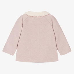 Laranjinha-Girls Pink Sherpa Fleece Collar Coat | Childrensalon Outlet