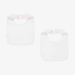 لارانجينا-مريلة قطن لون زهري وأبيض (عدد 2) | Childrensalon Outlet