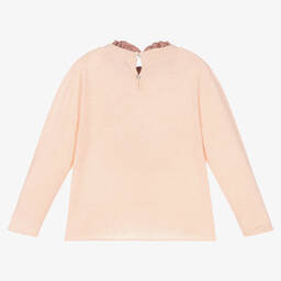 لارانجينا-كنزة مزيج صوف وكشمير محبوك لون زهري للبنات | Childrensalon Outlet