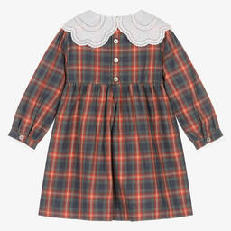 Laranjinha-Girls Red & Blue Check Cotton Dress | Childrensalon Outlet